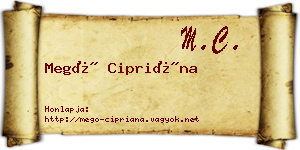 Megó Cipriána névjegykártya